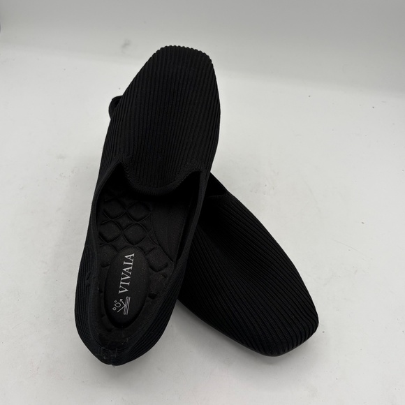 Vivaia Square Toe Water Repellent Loafers Samantha Walker Black Womens 8.5 - Picture 10 of 13